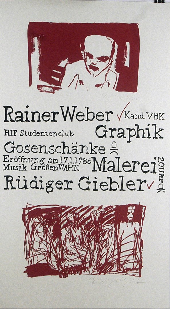 Ausstellungsplakat - Rainer Weber / Rüdiger Giebler 1986