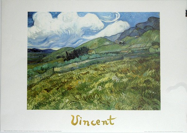 Vincent van Gogh - Weizenfeld mit Bergen im Hintergrund