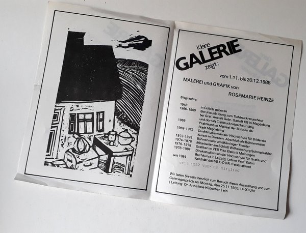 Malerei und Grafik von Rosemarie Heinze - Faltblatt 1985