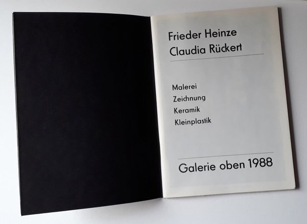 Frieder Heinze / Claudia Rückert - Ausstellungskatalog 1988