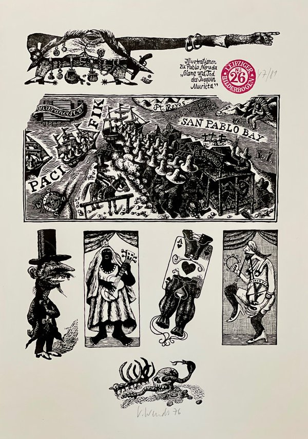 Leipziger Bilderbogen Nr. 26 - Illustrationen zu Pablo Neruda